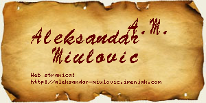 Aleksandar Miulović vizit kartica
